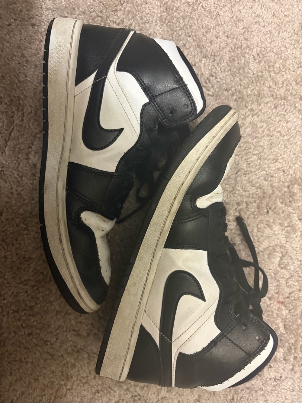 Jordan Men's High Top Sneakers - Black & White - Picture 3 of 4